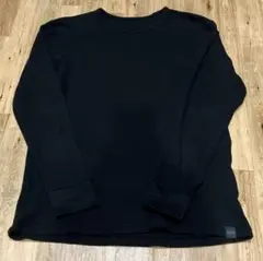 ユニクロ UNIQLOワッフルクルーネック ヒートテック ブラック　Mサイズ