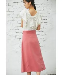 tocco closet　リボン付きフレアスカート　☆新品未使用タグ付