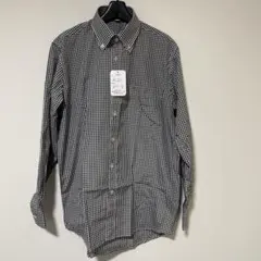 【新品タグ付き】ギンガムチェック ワイシャツ　Lサイズ　ブラック