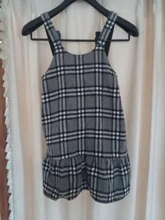ノースリーブ ワンピース グレー チェック 130cm子供服