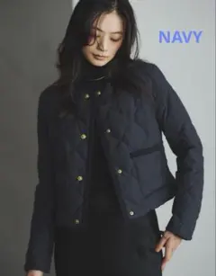 【TAION×anuans】　ノーカラーキルティングショートダウン