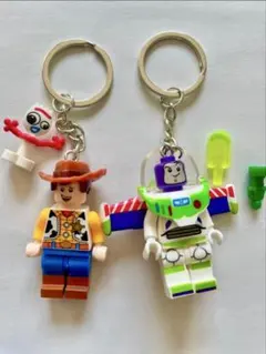 レゴ互換 キーホルダー　トイストーリー バズ　ウッディ　2点セット