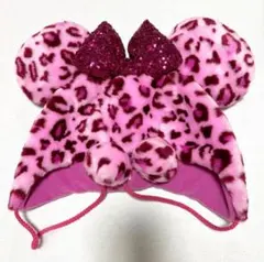 ディズニーファンキャップ　ヒョウ柄ピンク　レオパード　2025