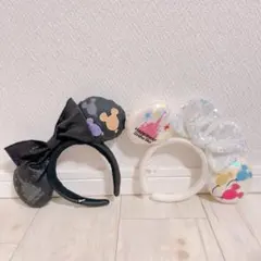 ミッキー ミニー カチューシャ ディズニーミッキー耳　風船　バルーン　黒　白