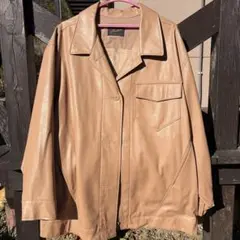 ベージュ レザー オーバーサイズジャケット　kastane