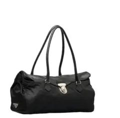 PRADAショルダーバッグ、本革製、ナイロン素材、黒　極美品