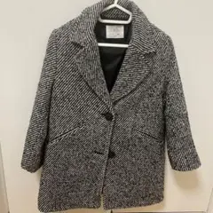 ZARA ツイード風コート ブラック・ホワイト