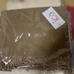 肌触り柔らか薄手ブラウン フリンジ付き ストールマフラー