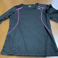 asics Mサイズ 黒/ピンク 長袖Tシャツ
