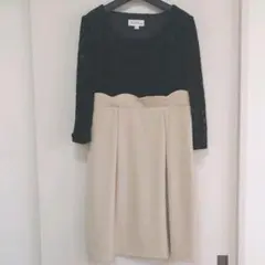 【値下げ】スウィートマミー　授乳口付きワンピース　バイカラー　レース　フォーマル