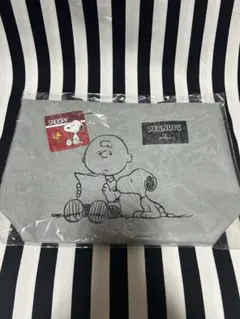 スヌーピー PEANUTS チャーリーブラウン ランチバッグ グレー