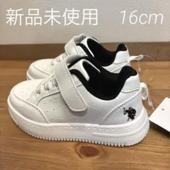 【新品未使用】POLO ホワイト マジックテープ スニーカー 16cm