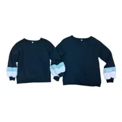 黒のフリース袖トレーナー 120cm.130cm 2枚セット