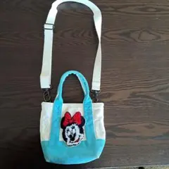 ミニーマウス刺繍ショルダーバッグ