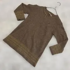 CROCODILE ブラウン 長袖ニット Mサイズ　レディース　セーター