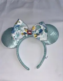 ディズニーリゾート　カチューシャ　スイスイサマー　ミニー　チップとデール　水色