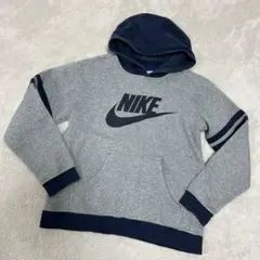 ♦︎Nike♦︎霜降りグレー♦︎フード付きパーカー L グレー/ネイビー♦︎杢グレー