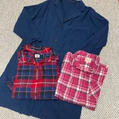 ユニクロ UNIQLO 長袖チェックシャツ2 ロングシャツ 計3枚