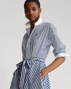 早い者勝ち‼️ラルフローレン 人気ストライプシャツワンピース 0 タグ付き未使用