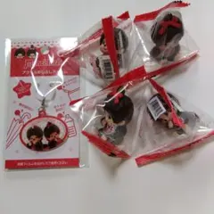 セリア　モンチッチミニフィギュア ４種コンプと目印チャーム１個