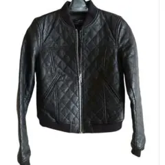 ZARA BASIC フェイクレザージャケットキルティングS