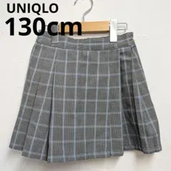1度のみ UNIQLO 130cm チェック ラップスカート付ショートパンツ