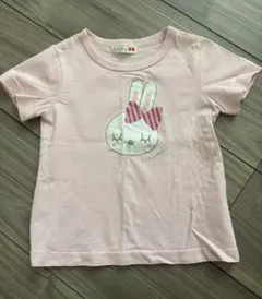 ウサギプリント Tシャツ KP 100cm