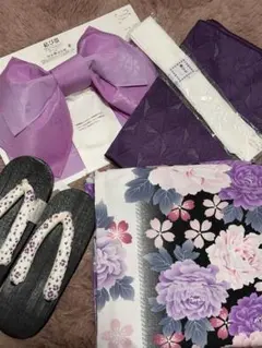 紫色浴衣【5点セット】