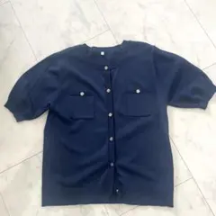 しまむら　ネイビー ボタン付きカーディガン　カーデ