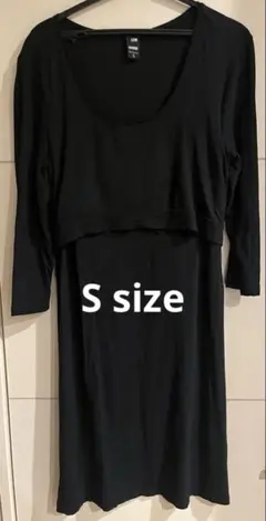 L2W ブラック ワンピース マタニティ/授乳服 S