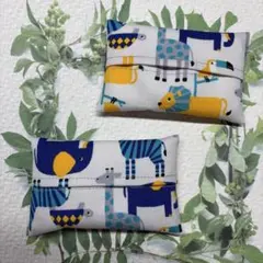 【匿名配送】ミニティッシュケース ポケットティッシュ ハンドメイド 動物 北欧風