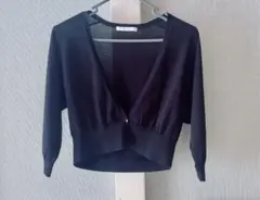 ANAYI ブラック コットンアセテートカーディガン サイズ38