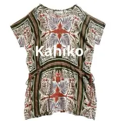 Kahiko アミナコレクション リーフ柄トップス レーヨン 半袖のサムネイル