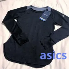 【新品】アシックス レディース長袖Tシャツ 黒 ランニング トレーニング ロンT