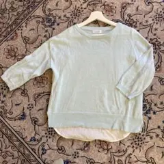 ヒューマンウーマン麻綿七分丈ニット