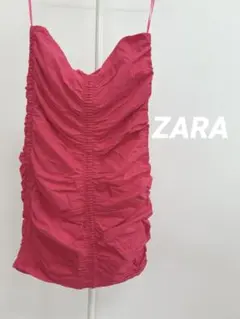 ⭐︎ ZARA ワンピース L ミニスカ ピンク ベアトップ OP