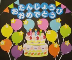 壁面飾り 誕生日表 風船 ② ３月4月