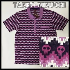 TakeoKikuchi タケオキクチ　ポロシャツ　未使用　ドクロ　ボーダー　k