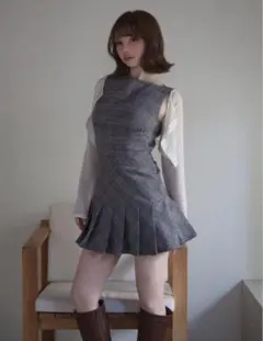 andmary Donna check mini dress
