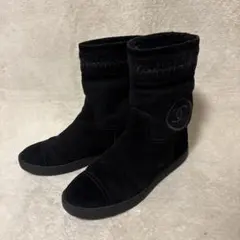 シャネルCHANEL ムートン　ハーフブーツ　ブラック38サイズ シャネルCHANEL ムートン ハーフブーツ ブラック38サイズ