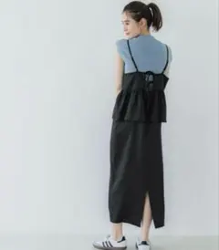 ペプラムキャミワンピース