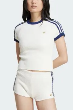 adidas プレミアムフルファッションドニットTシャツ