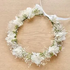 ベビーキッズ花冠〈ホワイトグリーン〉