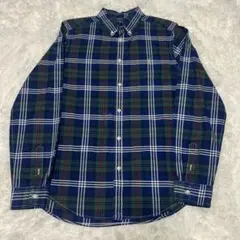 【美品】ラルフローレン タータンチェック BDシャツ 緑 紺 マルチポニー