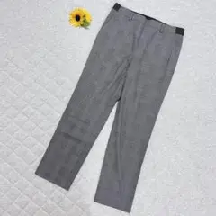 ユニクロ【L】スラックス　ボトムス　パンツ　千鳥柄　ウエストゴム　オフィス　大人