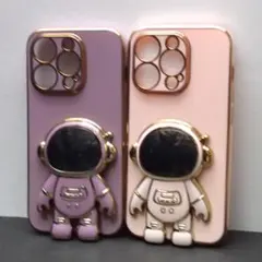 iPhone14 Pro 宇宙飛行士 アストロノーツ ケース パープル ピンク