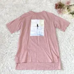 s3390 半袖 Tシャツ プリント カジュアル クロネコ 黒猫 ピンク M