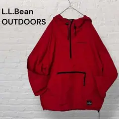 L.L.Beanアノラックパーカー赤Mオーバーサイズナイロンドローコード90s