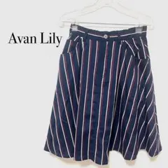 Avan Lily ストライプ柄 フレアスカートのサムネイル