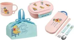 新品◆Skaterお弁当箱4点セット◆くまのプーさんトリオセットコップ弁当袋子供